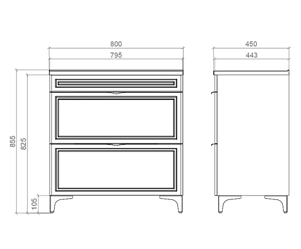 "Естель" тумба підлогова з ум. Родео 80 (Біла) - Фото - 3
