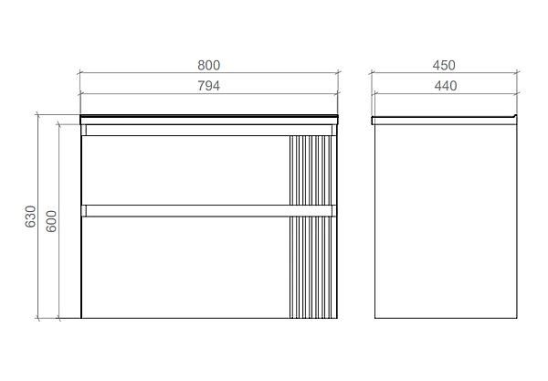 "Родео" Тумба підвісна з ум. Родео 80 (Антрацит) - Фото - 3