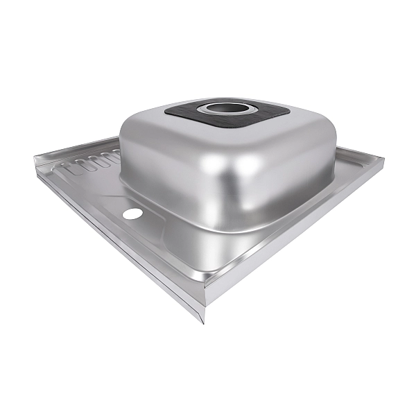 Кухонная мойка Brinex 6060-R 0,6 мм Satin (BRIN6060RSAT06) - Фото - 5