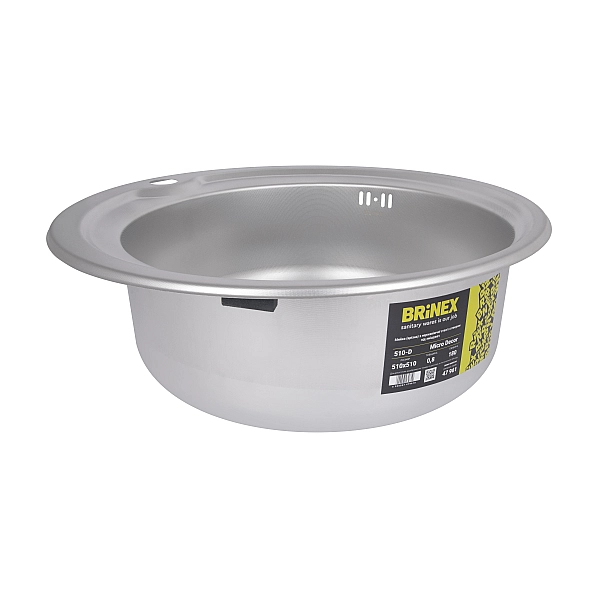Кухонна мийка Brinex 510-D 0,8 мм Micro Decor (BRIN510MDEC08) - Фото - 4