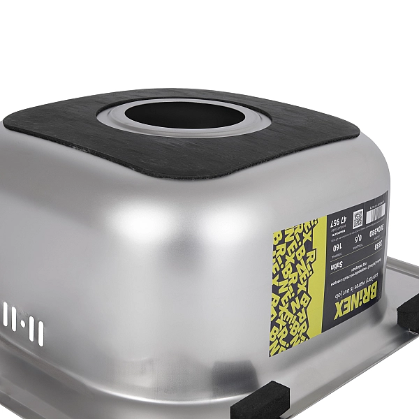 Кухонная мойка Brinex 3838 0,6 мм Satin (BRIN3835SAT06) - Фото - 6