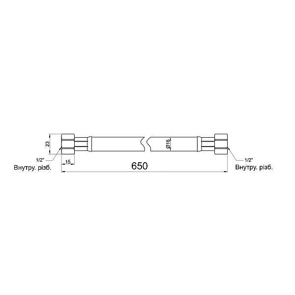 Шланг для газу Thermo Alliance Standart білий 1/2" ВВ 60 см SD90G60 - Фото - 2