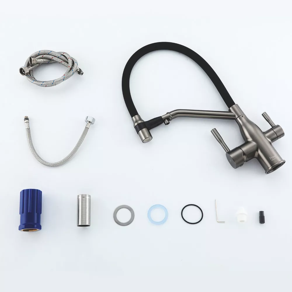 Змішувач для кухні під фільтр Frap F4397-9 з гнучким виливом - Фото - 3