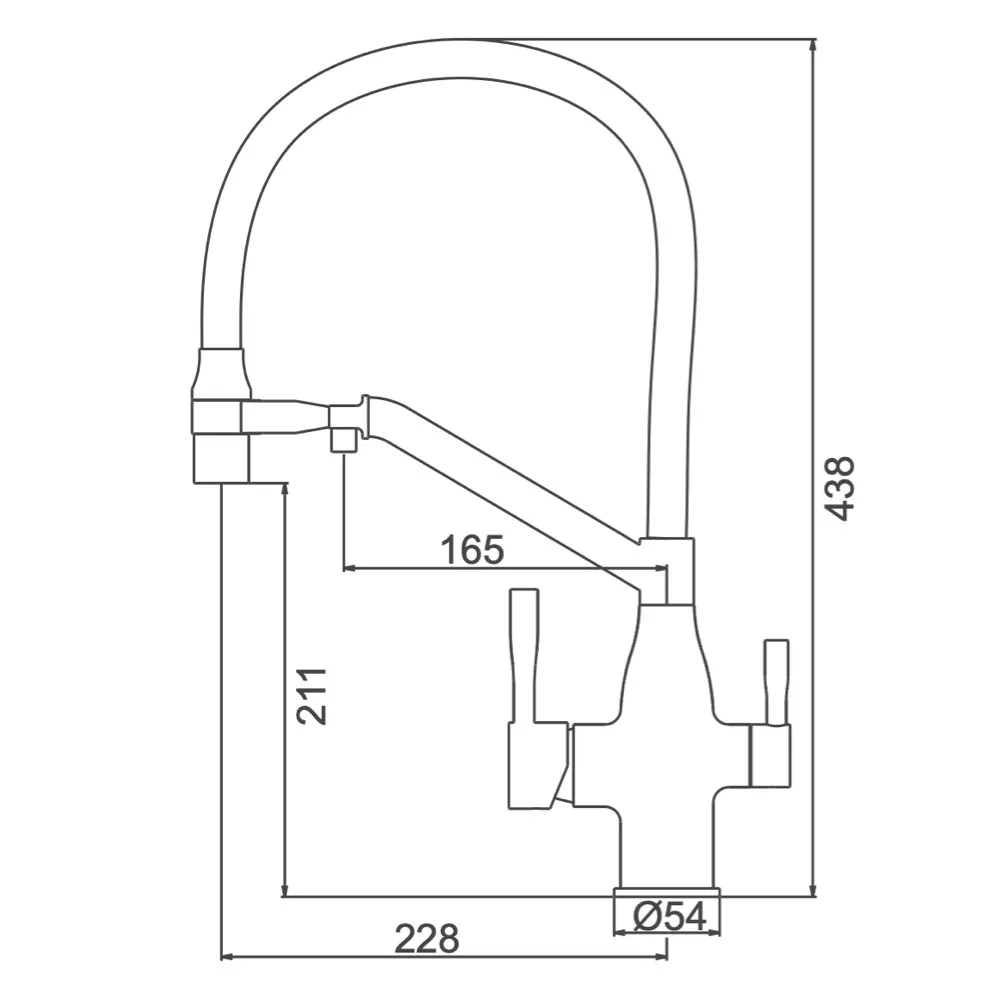 Змішувач для кухні під фільтр Frap F4397-9 з гнучким виливом - Фото - 4