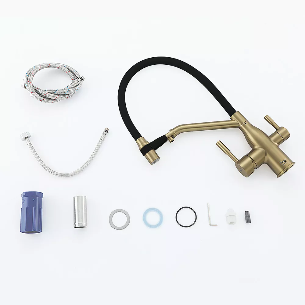 Змішувач для кухні під фільтр Frap F4397-3 з гнучким виливом - Фото - 3