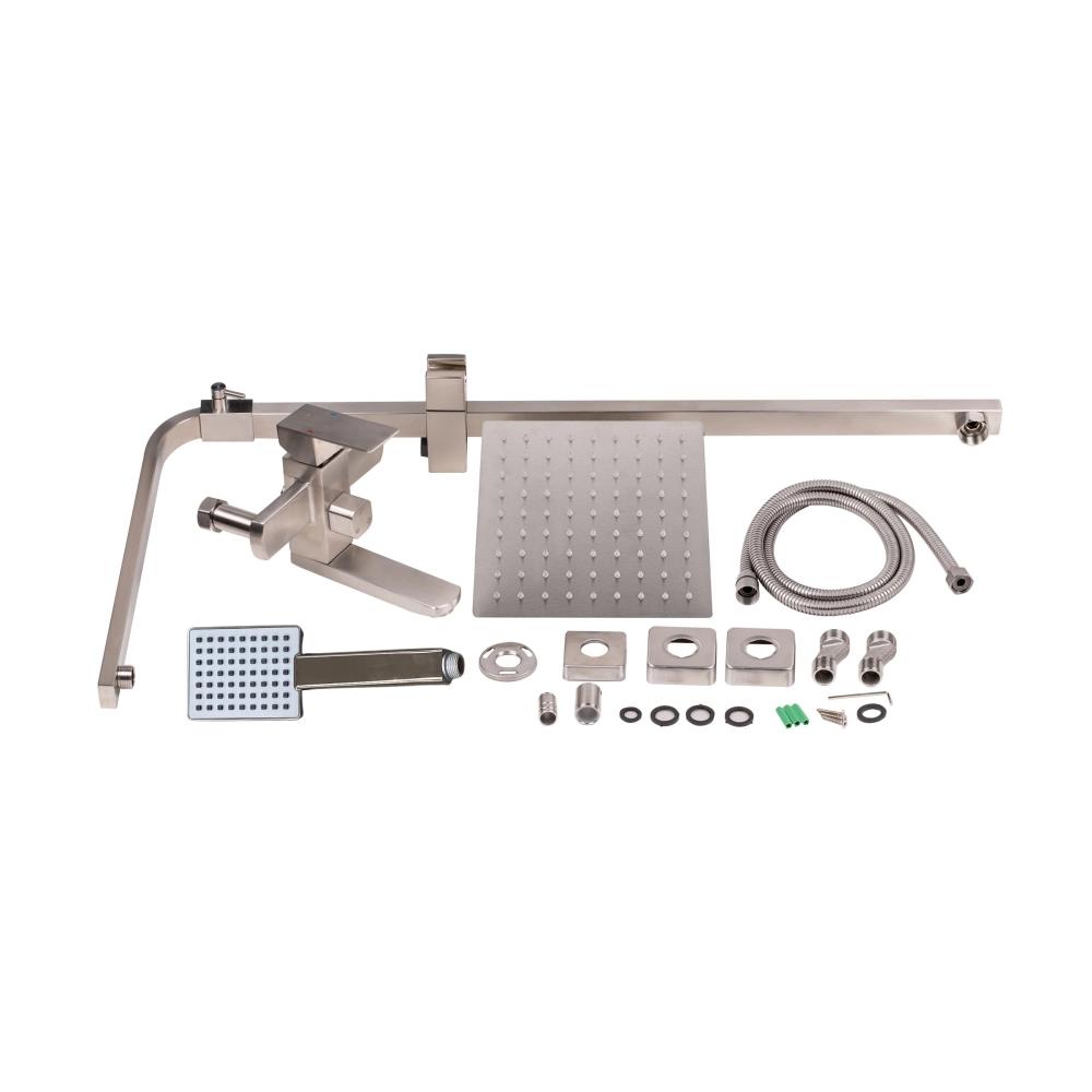 Набір: Душова система Kubis 1030 Nickel , Lidz на три споживачі+Змішувач для раковини Kubis Lidz - Фото - 5