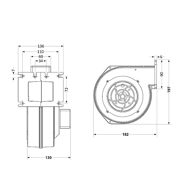 Вентилятор Thermo Alliance TA120 XX для котла до 40 кВт, 63 Вт, 255 м. куб. - Фото - 2