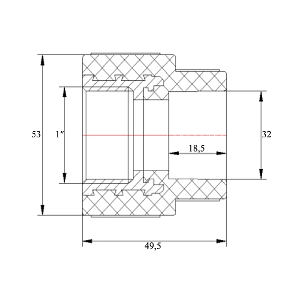 Муфта PPR Blue Ocean 32х1" ВР - Фото - 2