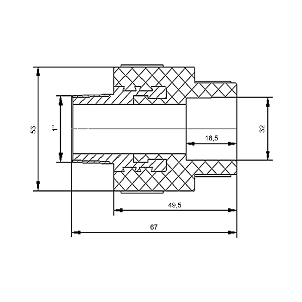 Муфта PPR Blue Ocean 32х1" ЗР - Фото - 2