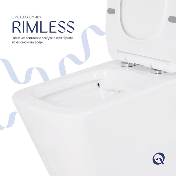 Унитаз-компакт Qtap Crow Eco безободковый с сиденьем Soft-close QTCRO27W48750 - Фото - 6