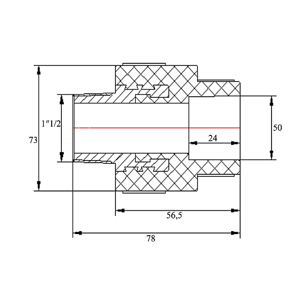 Муфта PPR Blue Ocean 50х1" 1/2 ЗР - Фото - 2