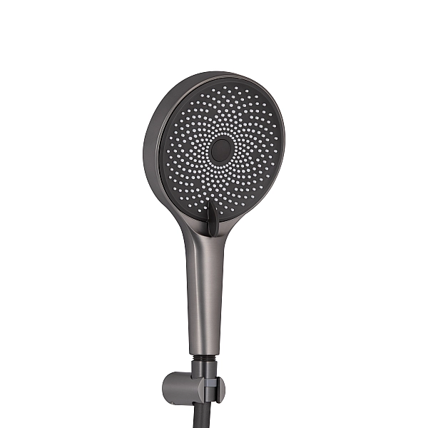 Змішувач для ванни Qtap Slavonice (з душовим гарнітуром) QTSLV259GMB48035 Gunmetal Black PVD - Фото - 5