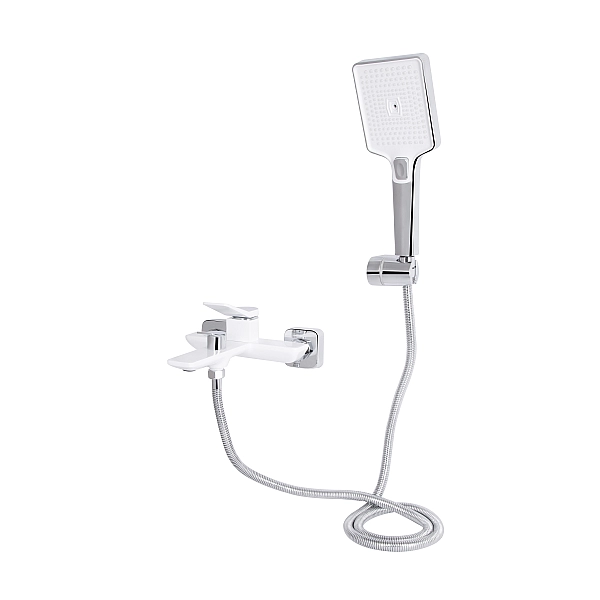 Смеситель для ванны Qtap Presto (c душевым гарнитуром) QTPRE259CRW45579 Chrome/White - Фото - 3