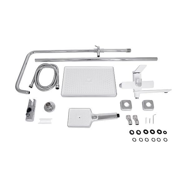 Душевая система универсальная Qtap Presto на три потребителя (с изливом) QTPRE111CRW45580 Chrome/White - Фото - 9