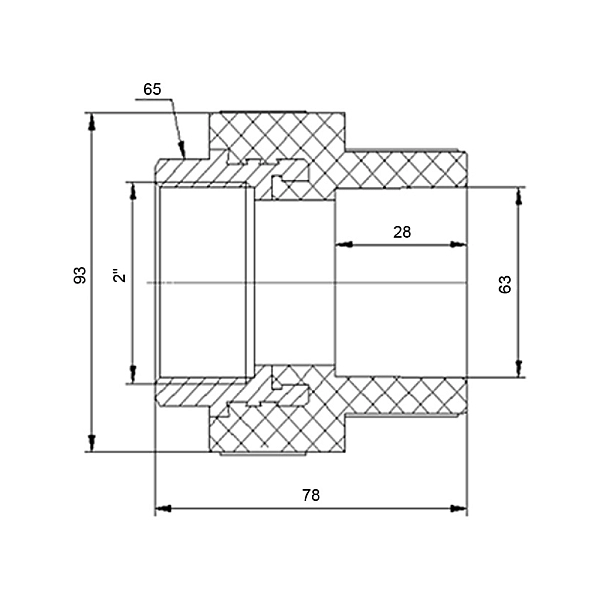 Муфта PPR Blue Ocean 63х2" ВР - Фото - 2
