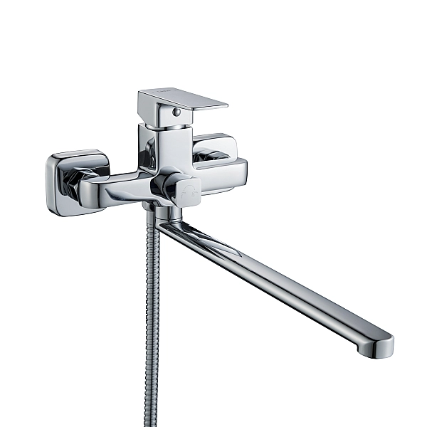 Смеситель латунный для ванны Lidz Orion 005 с поворотным изливом (c душевым гарнитуром) (k35) LDORI005CRM48094 Chrome - Фото - 3