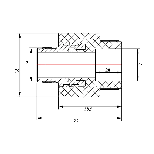 Муфта PPR Blue Ocean 63х2" НР - Фото - 2