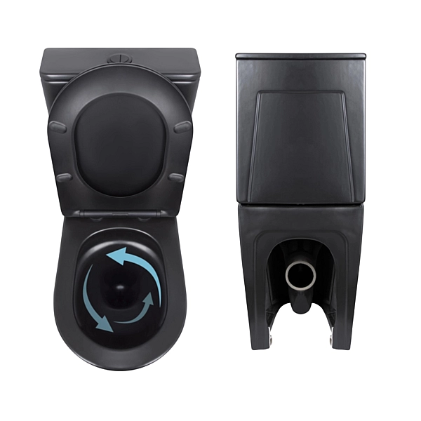 Комплект 2 в 1: унитаз напольный Qtap Scorpio Matt Black QT14226088AMB + набор гигиенического душа Lidz Aria Black LDARI110BLA43394 - Фото - 5