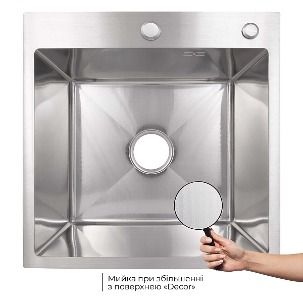 Lidz Handmade H5050H Мийка для кухні інтегрована Decor Honeycomb 2,5/0,5 мм LDH5050DEC48365 - Фото - 3