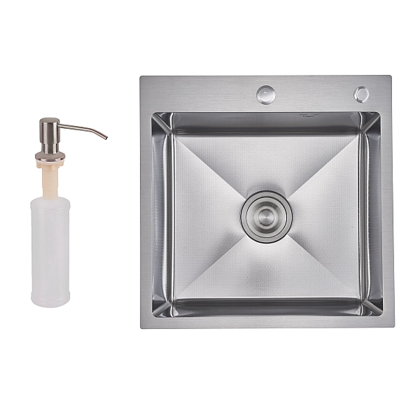 Lidz Handmade H5050H Мойка для кухни интегрированная Decor Honeycomb 2,5/0,5 мм LDH5050DEC48365