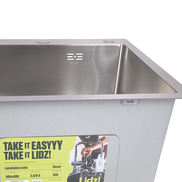 Lidz Handmade H5050H Мийка для кухні інтегрована Decor Honeycomb 2,5/0,5 мм LDH5050DEC48365 - Фото - 6