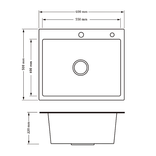 Lidz Handmade H6050HB Мойка для кухни интегрированная Decor Black PVD Honeycomb 2,5/0,5 мм LDH6050BDECPVD48371 - Фото - 2