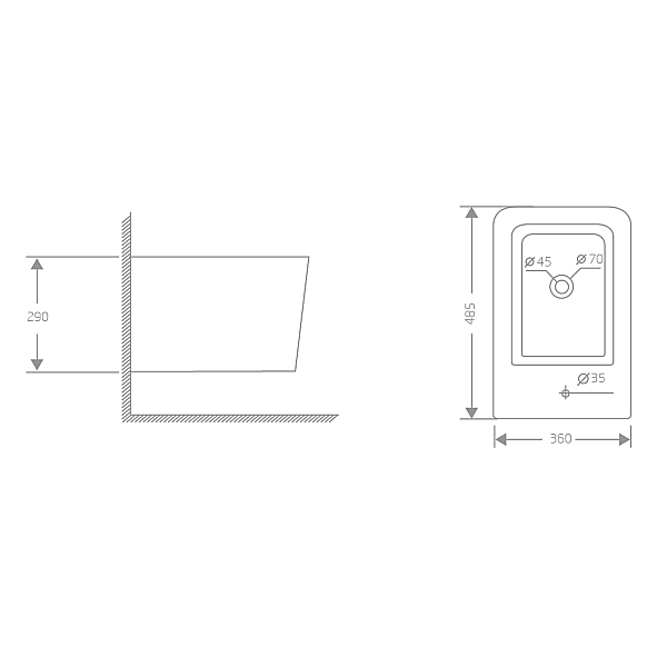 Биде подвесное Qtap Crow 485х340х290 мм White QT05555371W - Фото - 2
