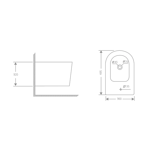 Біде підвісне Qtap  Swan 485х360х320 мм, White QT16555379W - Фото - 2