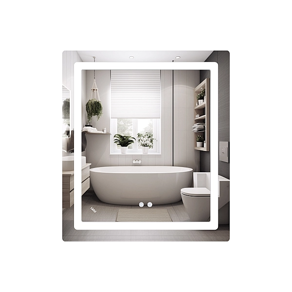 Дзеркало Lidz Kubis 700х800 з LED-підсвічуванням Touch, з антизапотіванням, з димером, рег. яскравості LD78LF904708048447