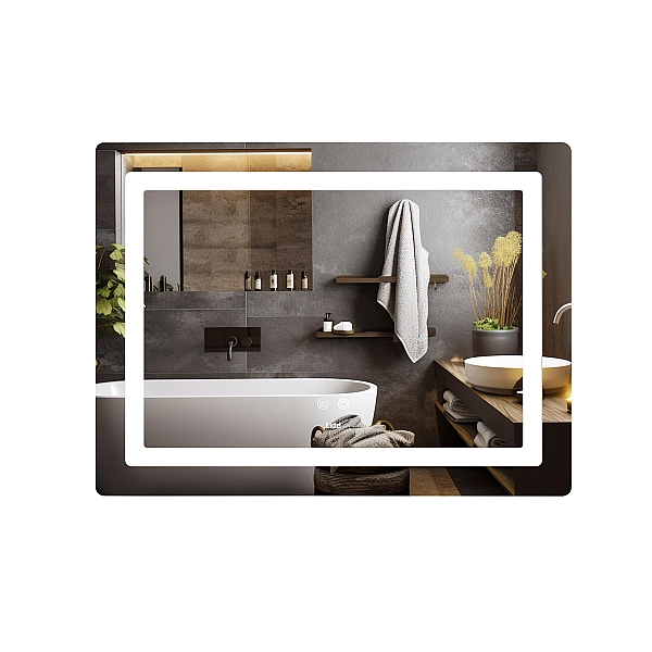 Зеркало Lidz Kubis (KU2) 800х600 с LED-подсветкой Touch, с антизапотеванием, с диммером, рег. яркости LD78LF904708048446