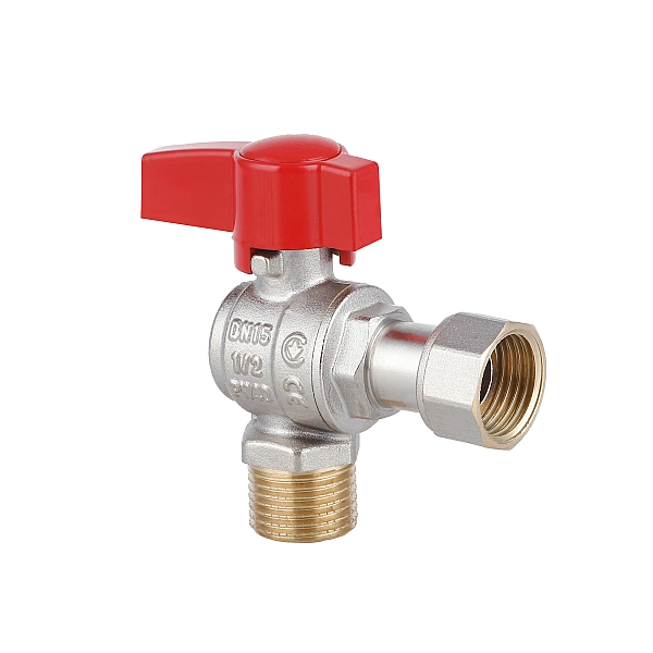 Кран кульовий Thermo Alliance Standart 1/2"ВЗ кутовий, PN40, з накидною гайкою TAS224W15 - Фото - 3