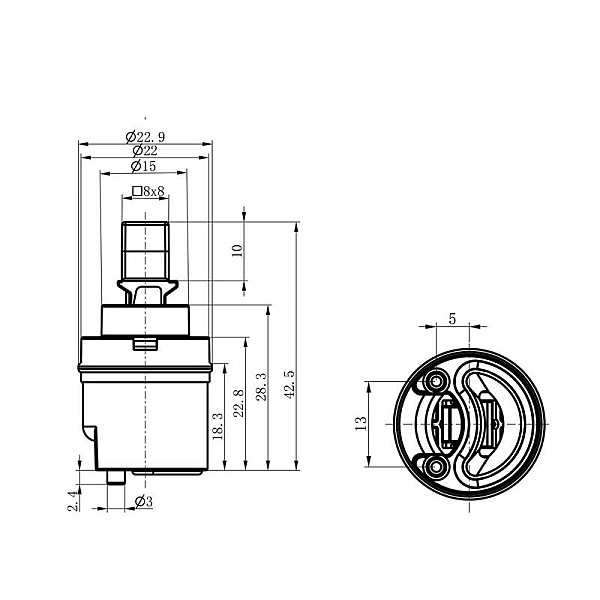 Картридж для змішувача Qtap Spojeni 22 мм QTSPO2248414 - Фото - 2