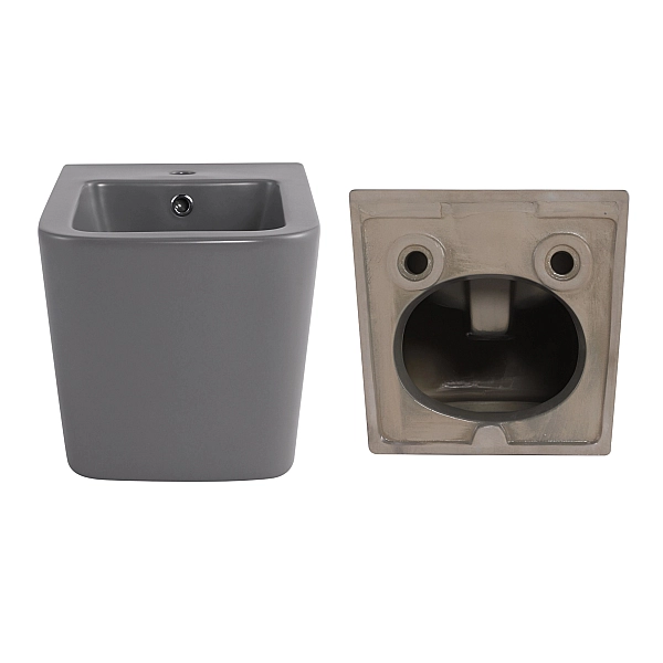 Комплект Qtap Tern Stone grey 3 в 1: підвісний унітаз Ultra Quiet + біде підвісне + раковина накладна QTTERSG49162 - Фото - 8