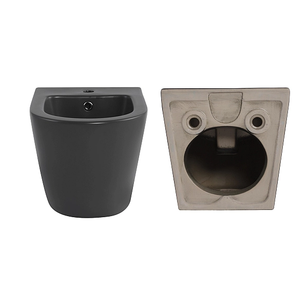 Комплект Qtap Robin Anthracite 3 в 1: підвісний унітаз Ultra Quiet + біде підвісне + раковина накладна QTROBAN49157 - Фото - 8