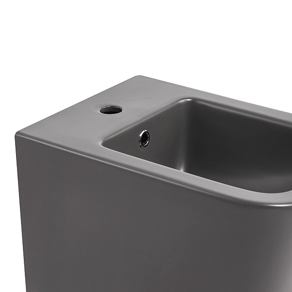 Комплект Qtap Tern Anthracite 3 в 1: унитаз подвесной Ultra Quiet + биде подвесное + раковина накладная QTTERAN49161 - Фото - 7