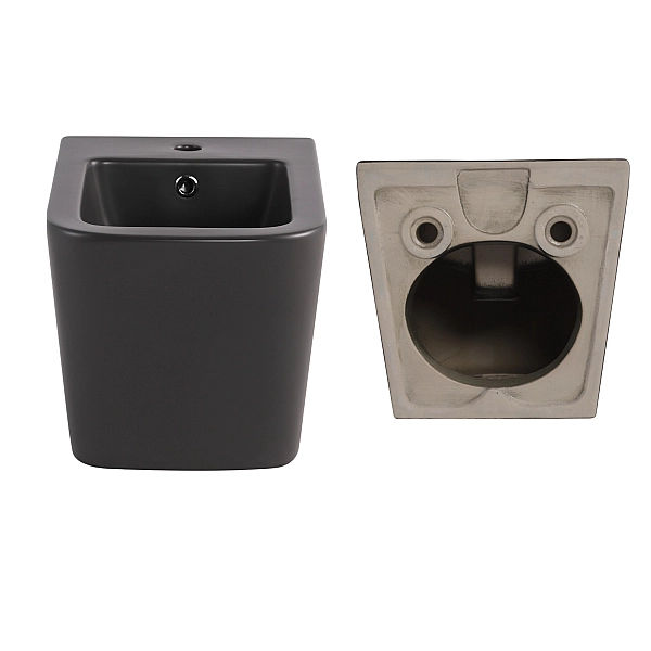 Комплект Qtap Tern Anthracite 3 в 1: унитаз подвесной Ultra Quiet + биде подвесное + раковина накладная QTTERAN49161 - Фото - 8