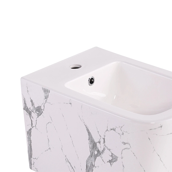 Комплект Qtap Tern Marble 3 в 1: унитаз подвесной Ultra Quiet + биде подвесное + раковина накладная QTTERMR49164 - Фото - 7