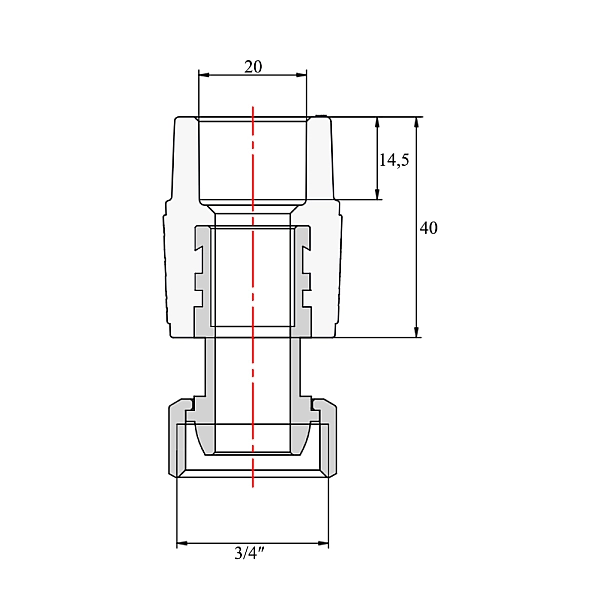 Муфта PPR евроконус с накидной гайкой Blue Ocean 20х3/4" ВР - Фото - 2