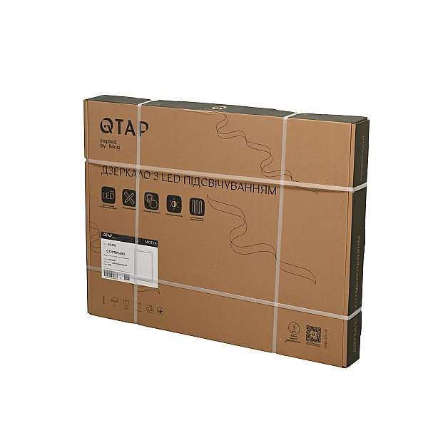 Зеркало Qtap Mideya (MI2) 600х800 с LED-подсветкой Touch, с антизапотеванием, диммером, рег. яркости QT2078F6080 - Фото - 7