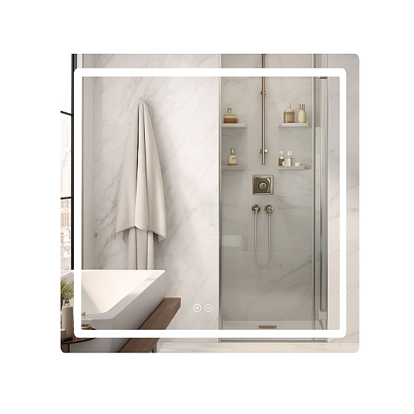 Зеркало Qtap Mideya (MI2) 700х800 с LED-подсветкой Touch, с антизапотеванием, диммером, рег. яркости QT2078DCF7080