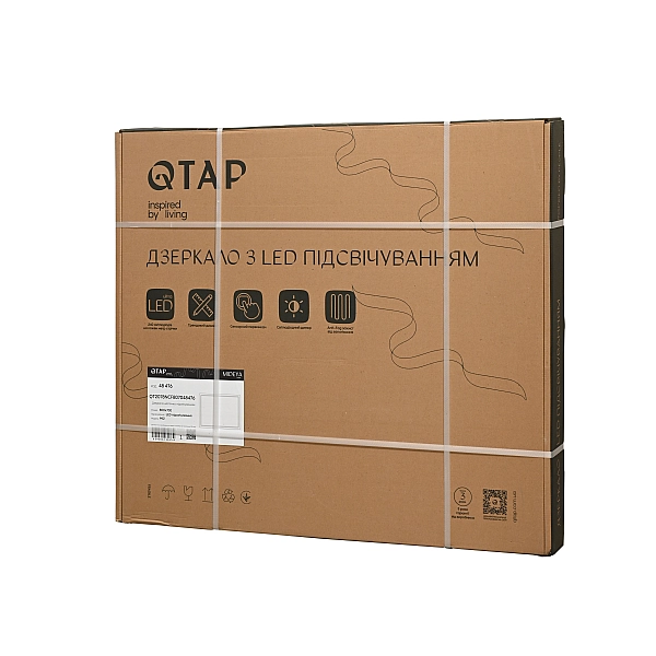 Дзеркало Qtap Mideya (MI2)  800х700 з LED-підсвічуванням Touch, з антизапотіванням, з димером, рег. яскравості QT2078NCF807048476 - Фото - 7