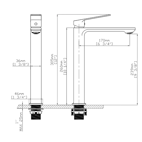 Змішувач для раковини високий Qtap Capricorn, Chrome (k26) QTCAP1060H102C48220 - Фото - 2