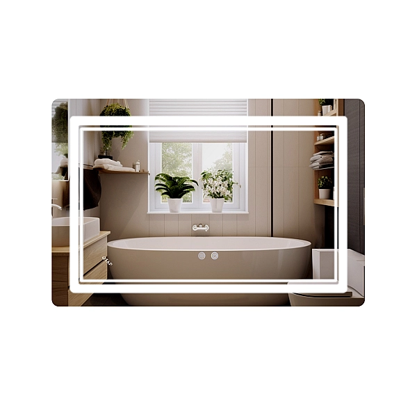 Зеркало Qtap Cardinal (CA2) 800х600 с LED-подсветкой Touch, с антизапотеванием, с диммером, рег. темп. цвета (3000-6500K) Reverse QT0478C806048457