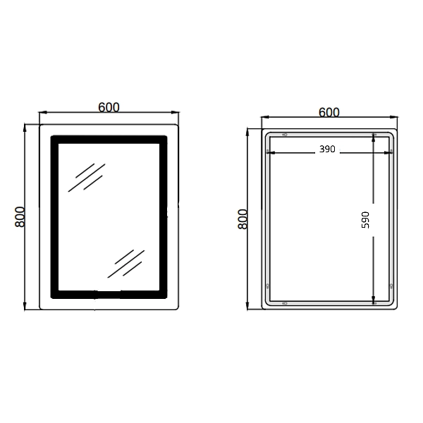 Дзеркало Qtap Cardinal (CA2) 600х800 з LED-підсвічуванням Touch, з антизапотіванням, з димером, рег. темп. кольору (3000-6500K) Reverse QT0478C608048453 - Фото - 2