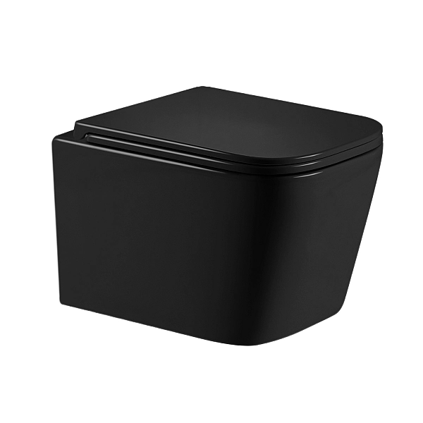 Унітаз підвісний Qtap Crow Ultra Quiet 485×340×290 мм, Matt Black, з сидінням Slim Duroplast/ Soft-close/ Quick Release QT05335171MB