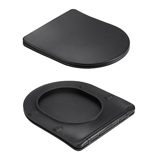 Унітаз підвісний Qtap Jay Ultra Quiet 485х360х320 мм, Matt Black, сидінням Slim Duroplast/ Soft-close/ Quick Relase QT07335177MB - Фото - 8