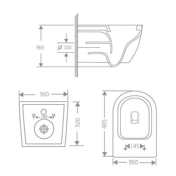 Унітаз підвісний Jay Rimless 485×360×320 мм, White, з сидінням Slim Duroplast/ Soft-close/ Quick Relase QT07335177RW Qtap - Фото - 2