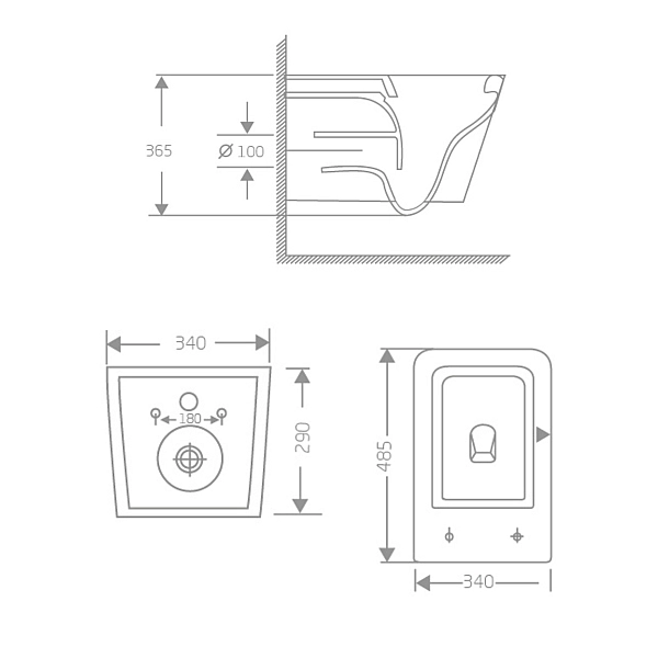 Унитаз подвесной Crow Rimless 485х340х330 мм, White, с сиденьем Slim Duroplast/ Soft-close/ Quick Release QT05335171RW Qtap - Фото - 2