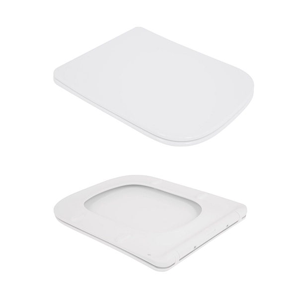 Унитаз подвесной Crow Rimless 485х340х330 мм, White, с сиденьем Slim Duroplast/ Soft-close/ Quick Release QT05335171RW Qtap - Фото - 6