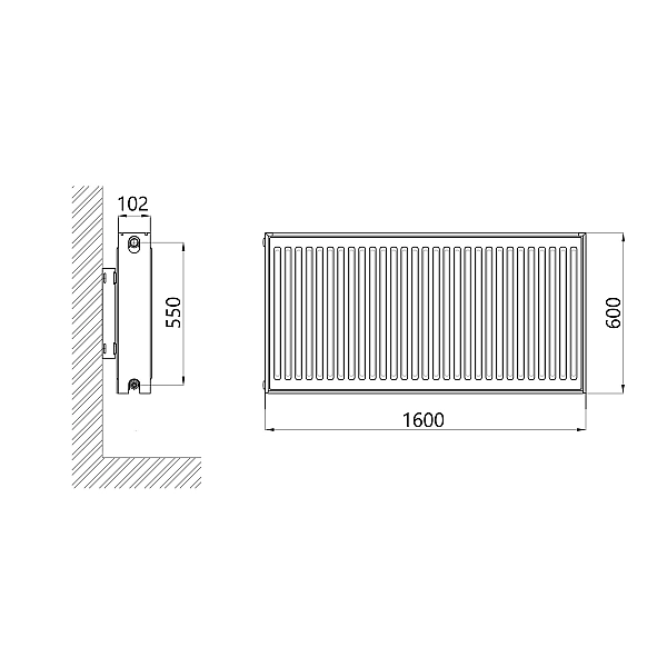 Радіатор сталевий Thermo Alliance IMAS 22 тип 600х1600 нижнє підключення 3710 Вт - Фото - 2